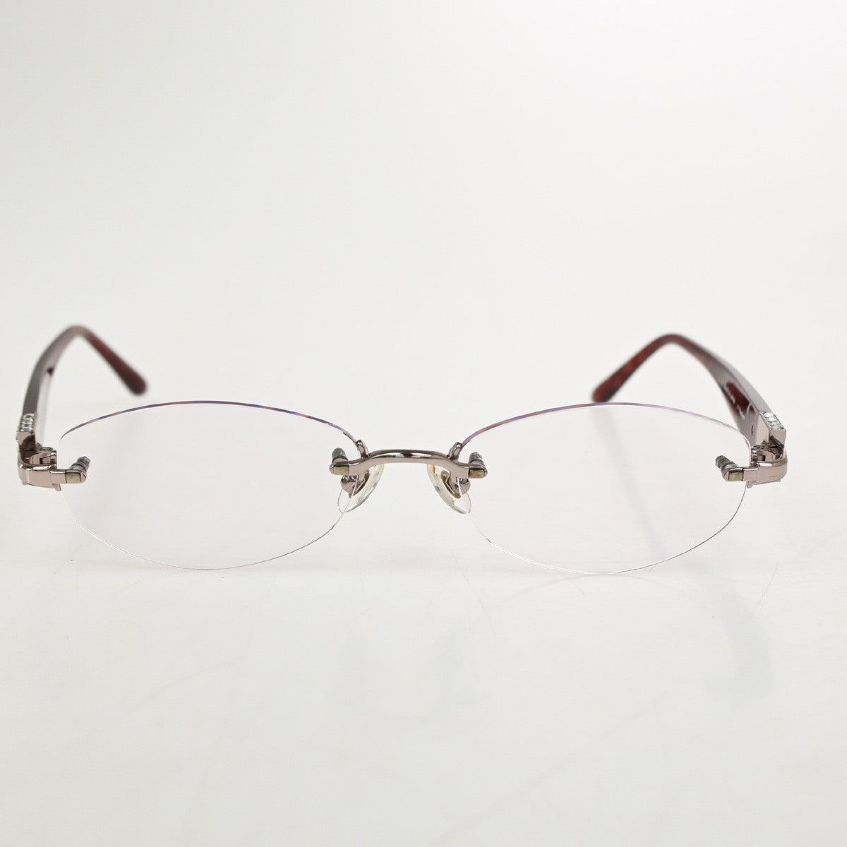 Chopard Glasses Eye Wear Plastic Metal Rhinestone Red Silver VCH841J 01CA894