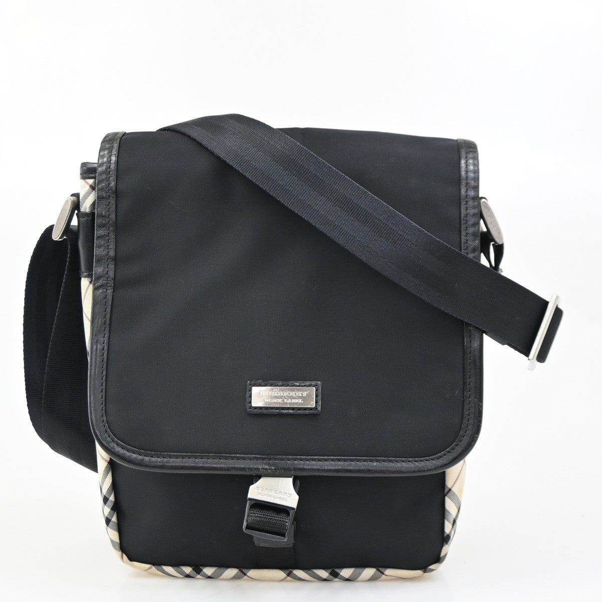 BURBERRY Black Label Crossbody Shoulder Bag House Check Nylon SHW 61DA137