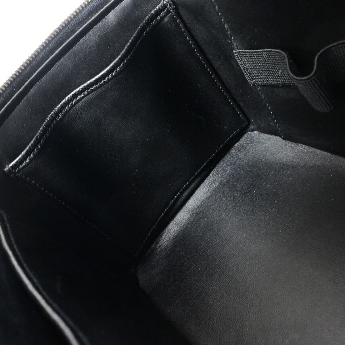 CHANEL Logo Vanity Cosmetic 2Way Hand Bag Caviar Leather Black Vintage 652RJ964