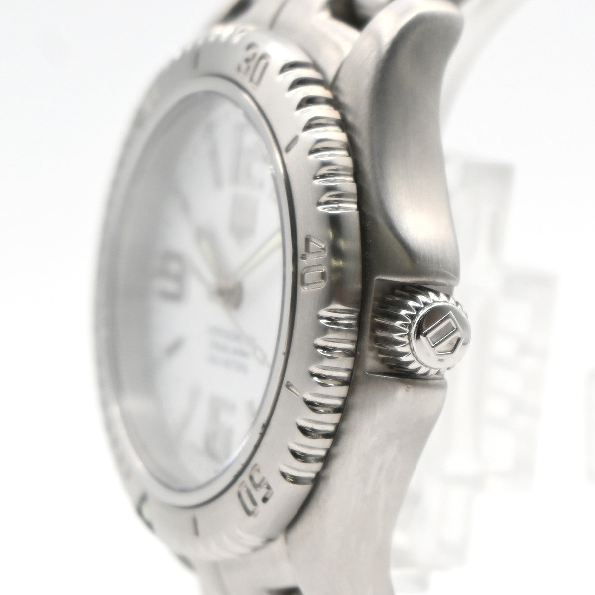 TAG HEUER Link Date Watch 35mm WT5211 Chronograph AT White Dial SS 10LC595