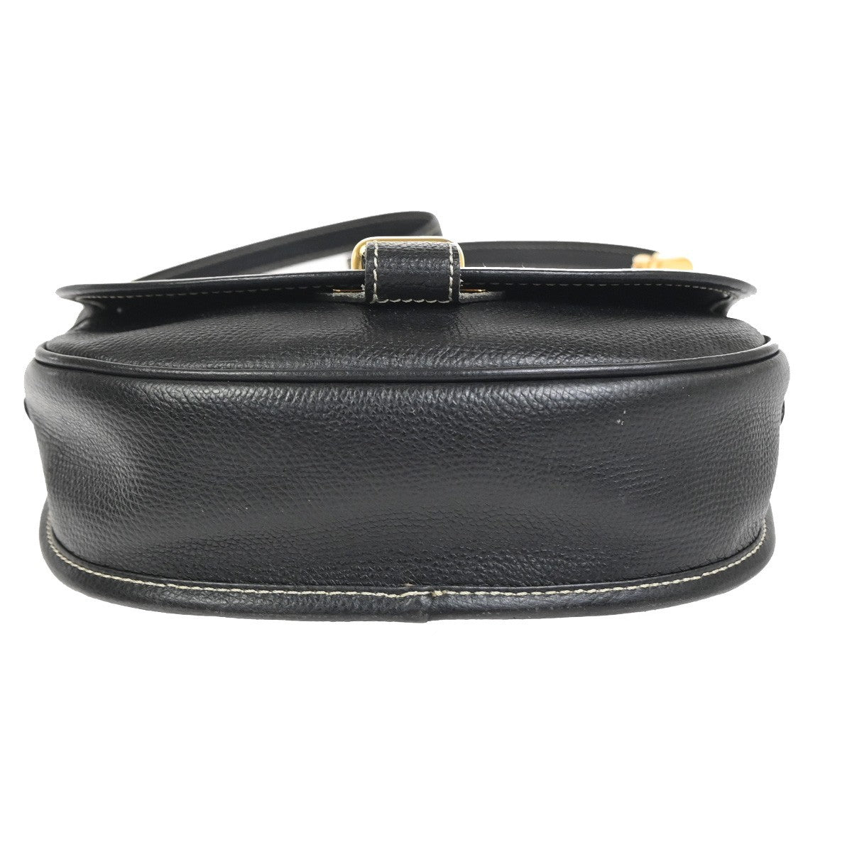 LOEWE Logo Anagram Flap Shoulder Crossbody Bag Leather Black GHW 67ZA356