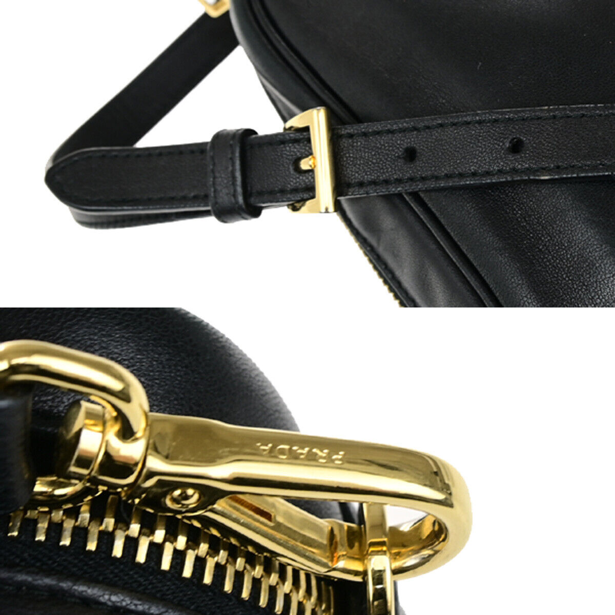 PRADA Logo Fiocco Bow Mini Crossbody Shoulder Bag Leather Black Red GHW 28YG621