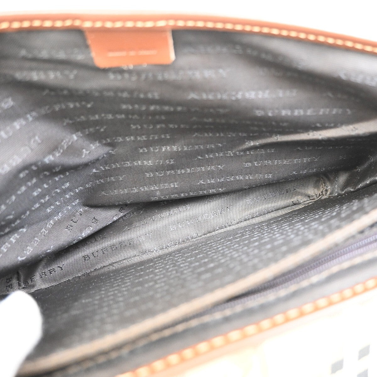 BURBERRY Logo Nova Check Crossbody Shoulder Bag PVC Leather Beige Brown 31FB800