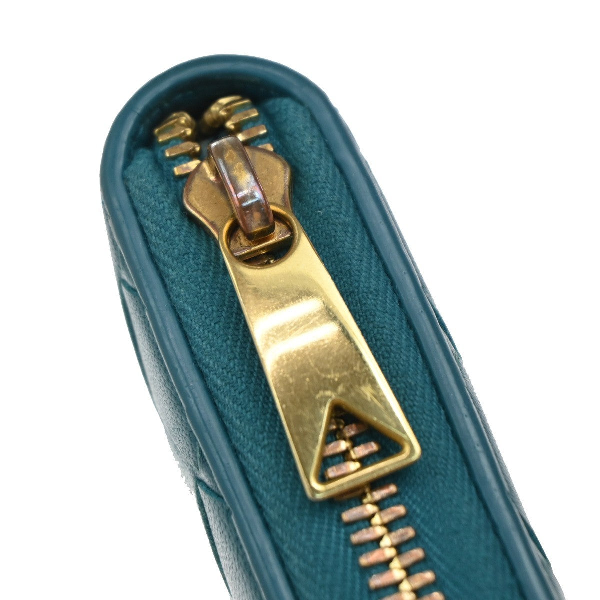 BOTTEGA VENETA Intrecciato Zipper Around Long Wallet Leather Green GHW 63KB227