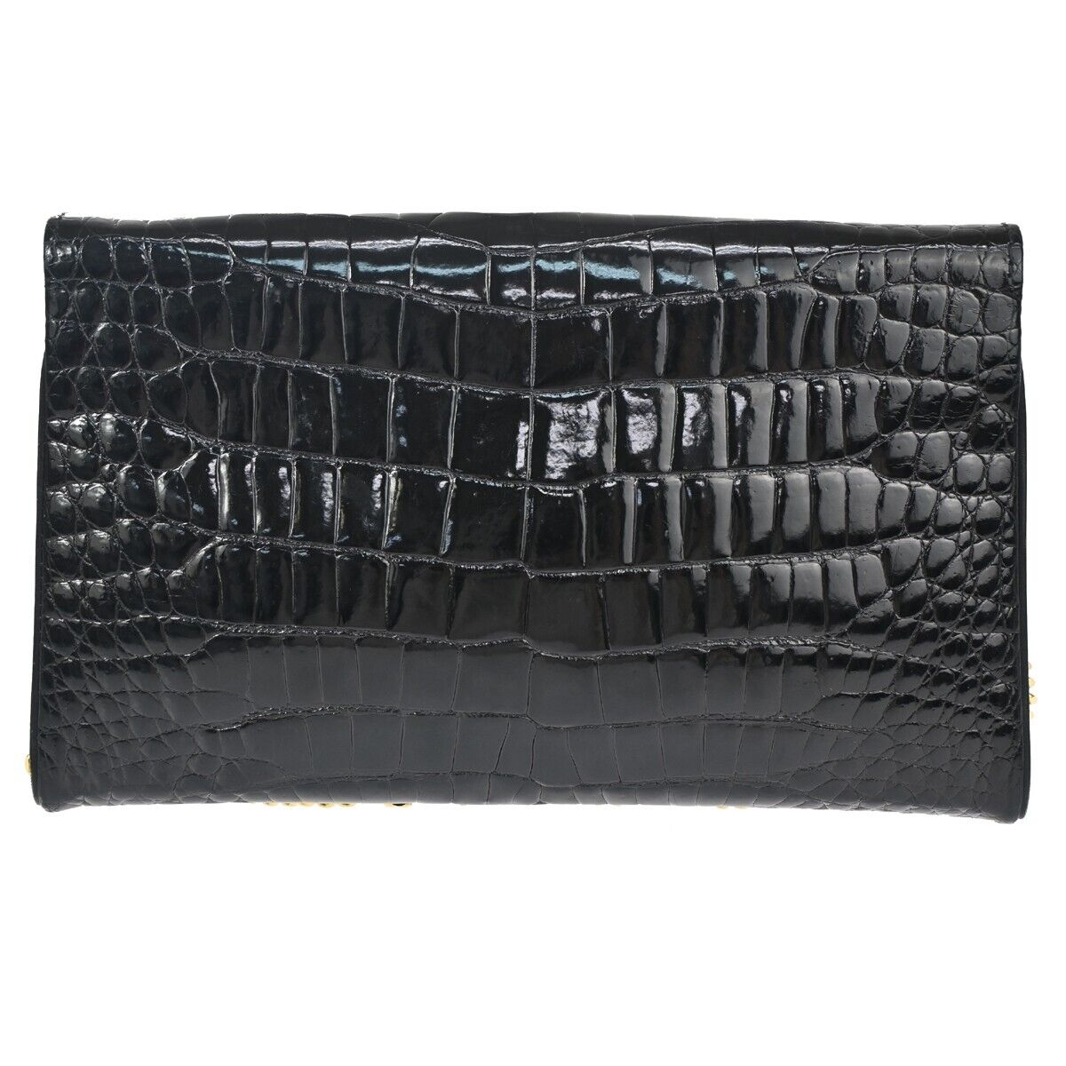LOEWE Logo Anagram 2way Chain Shoulder Clutch Bag Exotic Leather Brack 88ED471