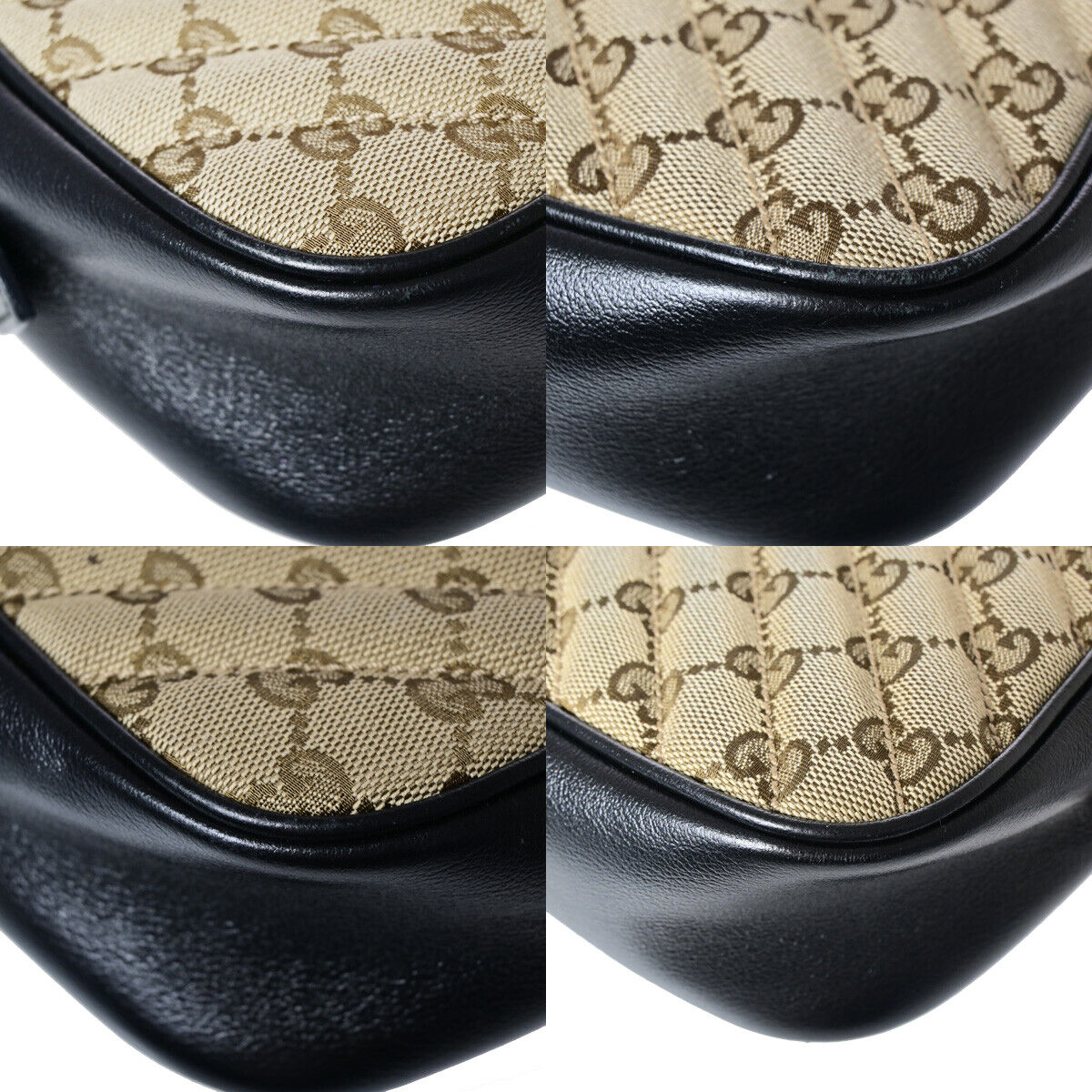 GUCCI Marmont GG Pattern Chain Shoulder Bag Canvas Leather BN BK GHW 687RK036