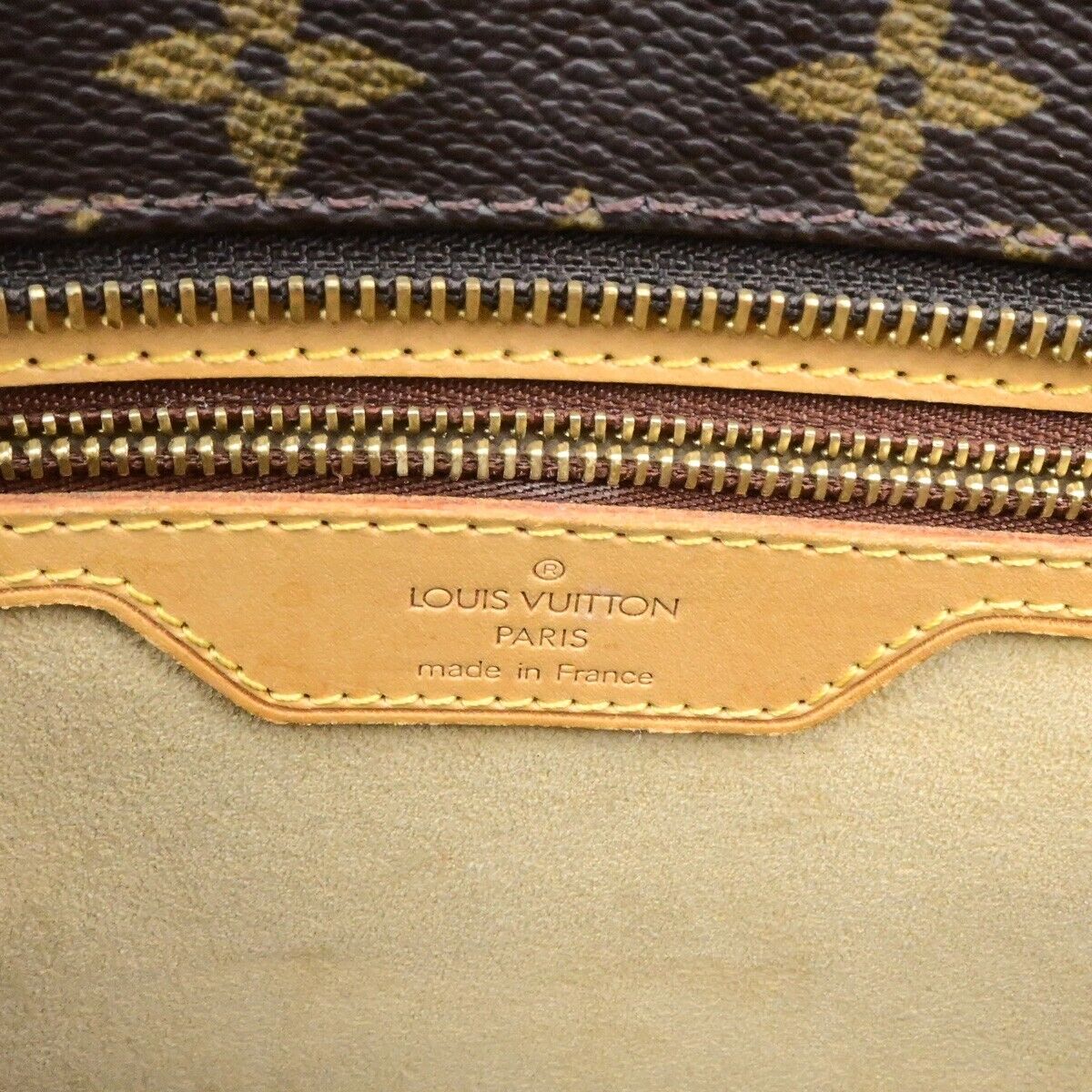 LOUIS VUITTON Logo Luco Shoulder Tote Bag Monogram Leather Brown M51155 34ED940