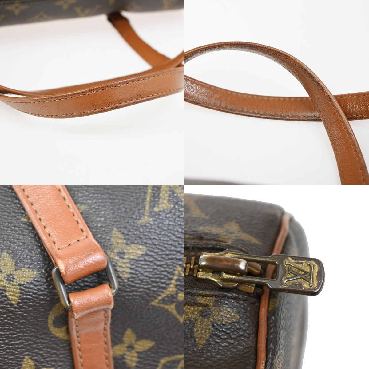 LOUIS VUITTON Logo PAPILLON 30 Hand Bag Monogram Leather Brown M51365 79ZA300