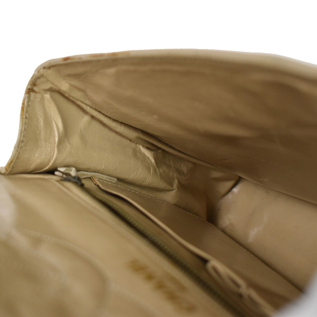 CHANEL CC Double Flap Paris Matelasse Chain Shoulder Bag Beige Vintage 648RH752