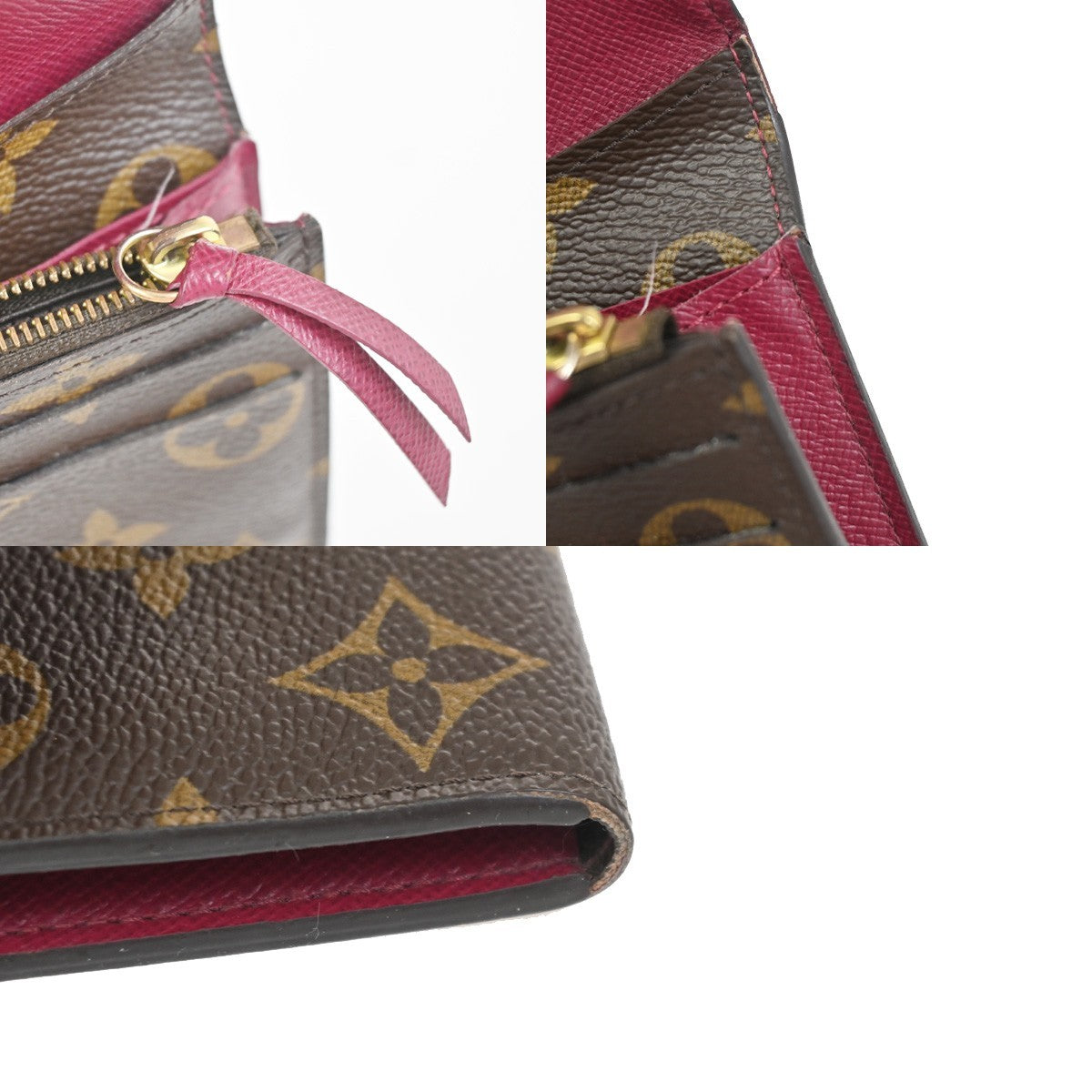 LOUIS VUITTON Emilie Long Wallet Monogram Leather Brown GHW Spain M60697 01KC903
