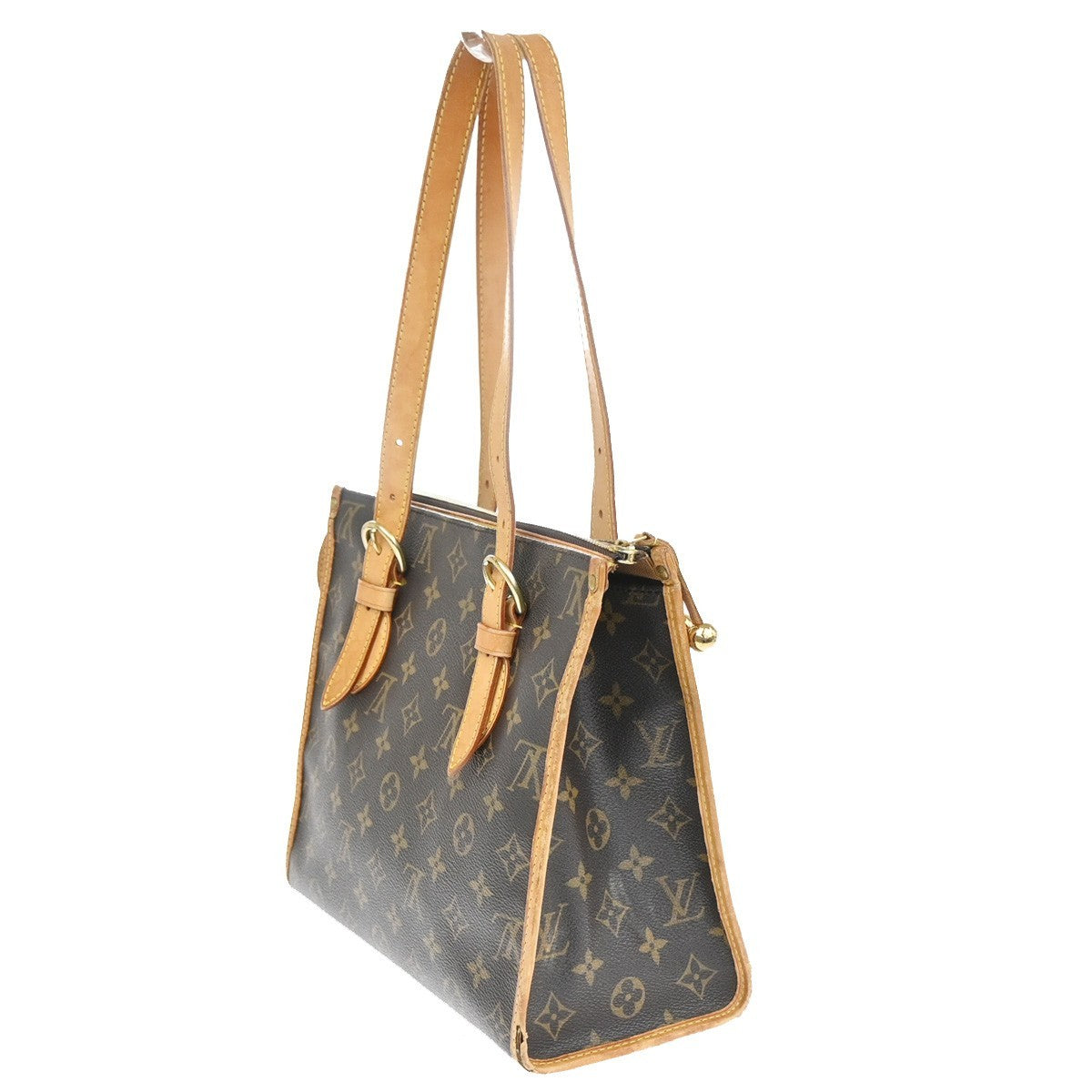 LOUIS VUITTON Popincourt Haut Shoulder Bag Monogram Leather Brown M40007 32YJ096