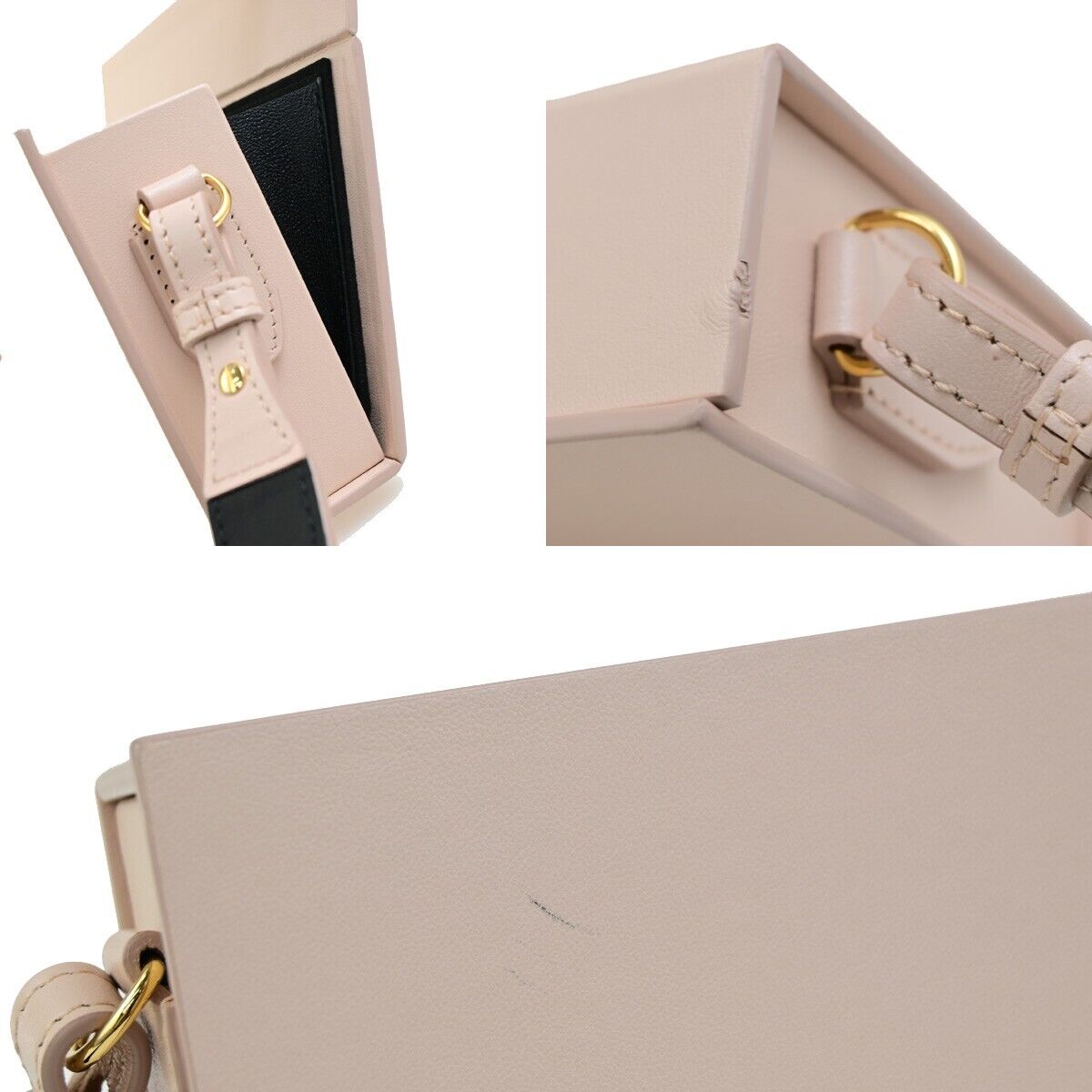 FENDI Logo Horizontal Box Shoulder Bag Leather Pink GHW Made in Italy 99RK677