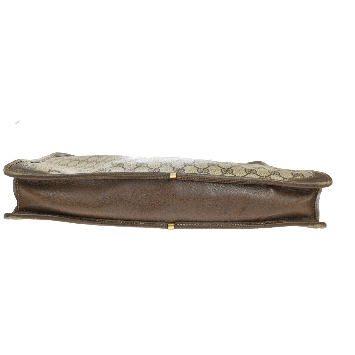 GUCCI LOGO GG Pattern Shoulder Hand Bag PVC Leather Beige GHW Italy 69TA589