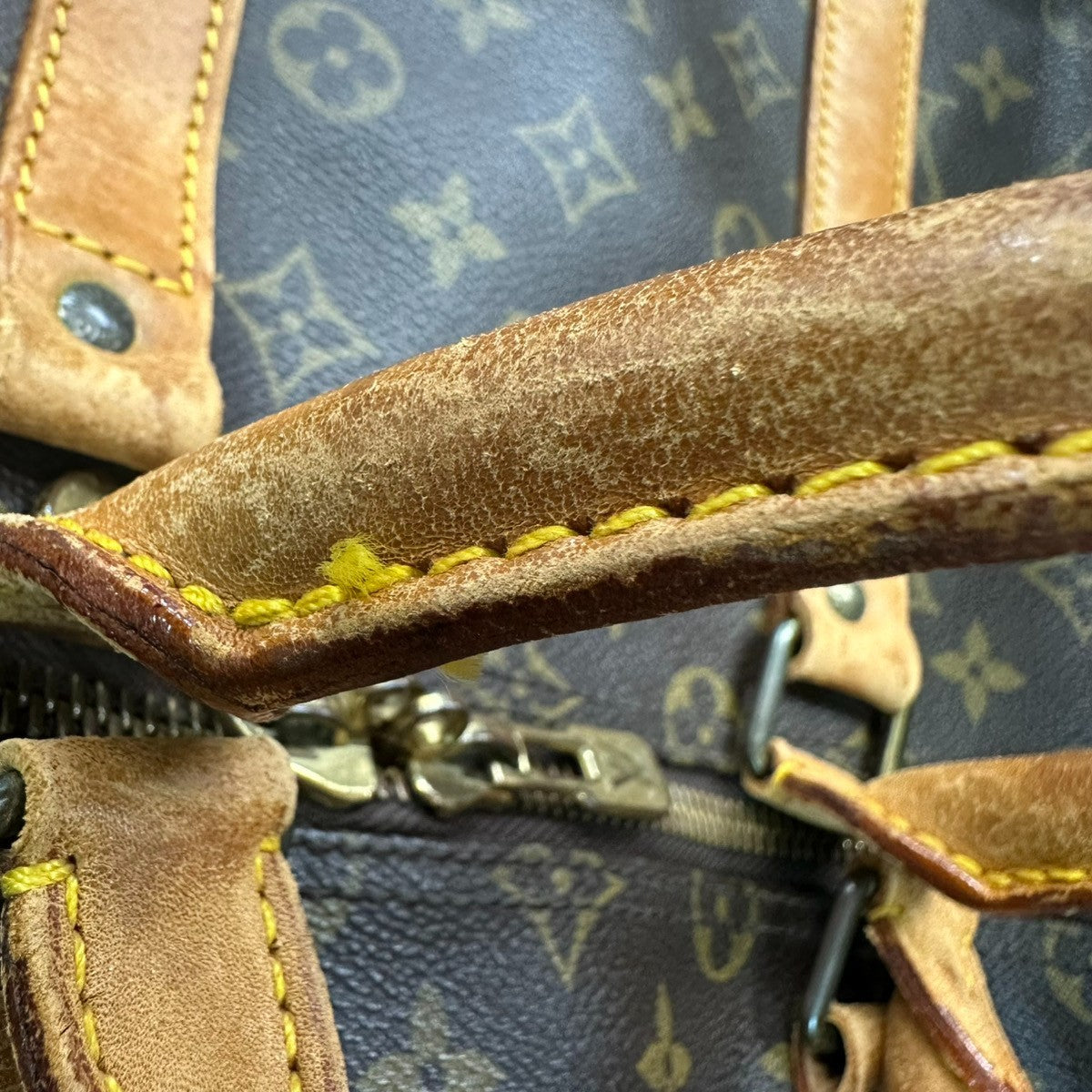LOUIS VUITTON Keepall 55 Travel Hand Bag Monogram Leather Brown M41424 76CA817