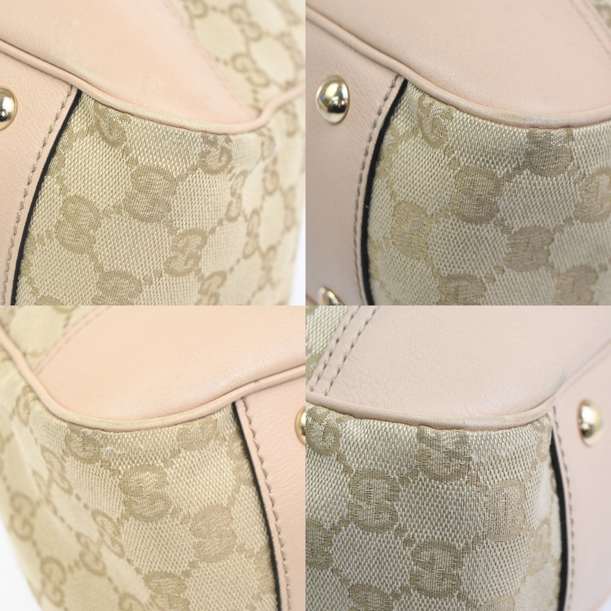 GUCCI Princy GG Shoulder Tote Hand Bag Canvas Leather Beige GHW Italy 84CA774