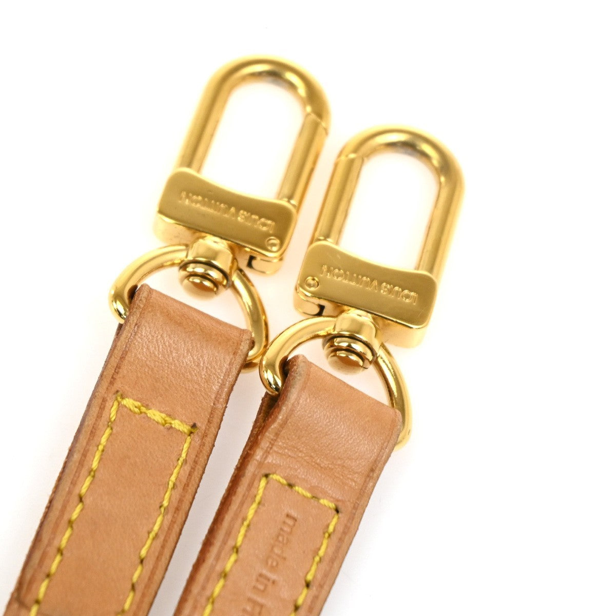 LOUIS VUITTON LV Logo Shoulder Bag Strap Leather Brown GHW France 67YJ013