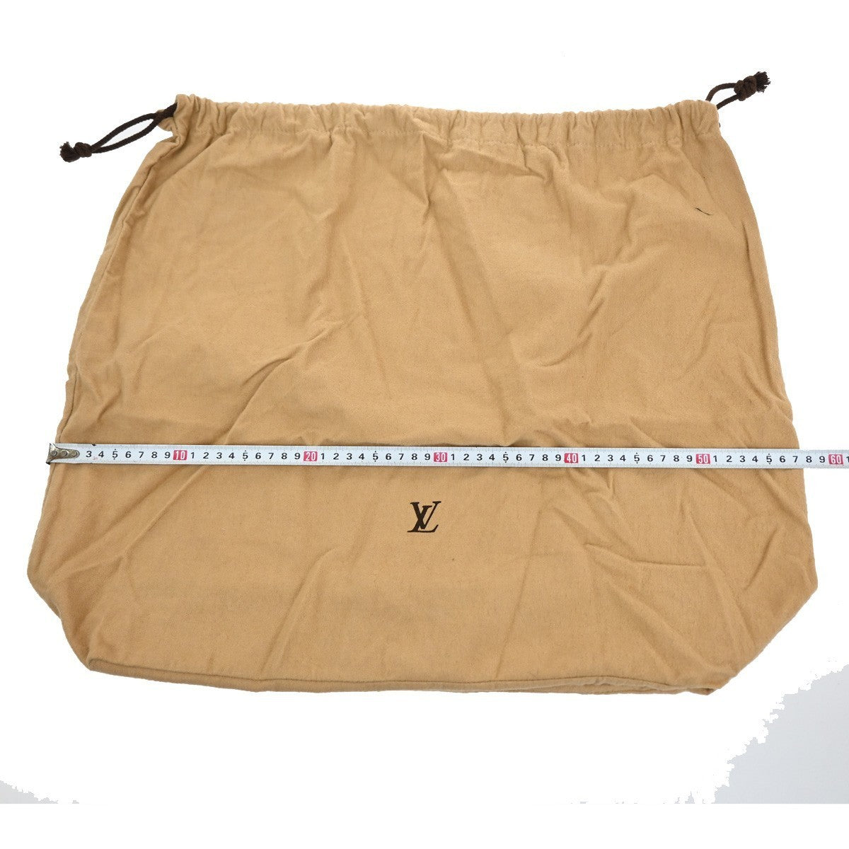LOUIS VUITTON Logo 10 Set Dust Bag Drawstring Canvas Cotton Beige Brown 09KC113