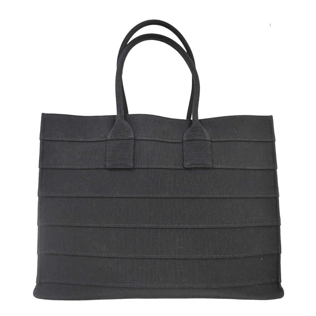 SALVATORE FERRAGAMO Signature Shoulder Tote Bag Canvas Leather Black GHW 57RJ307