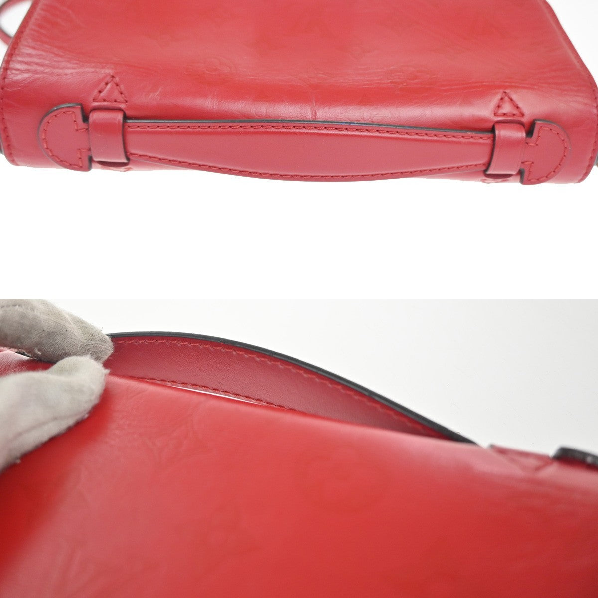LOUIS VUITTON Very Messenger 2way Shoulder Hand Bag Monogram Leather Red 52MA426
