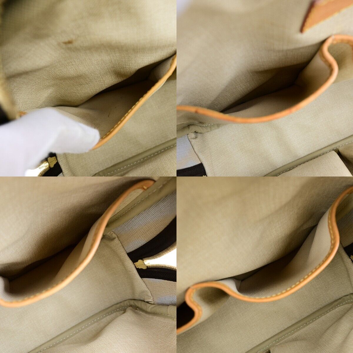 LOUIS VUITTON LV Logo Trouville Hand Bag Monogram Leather Brown M42228 83ED019