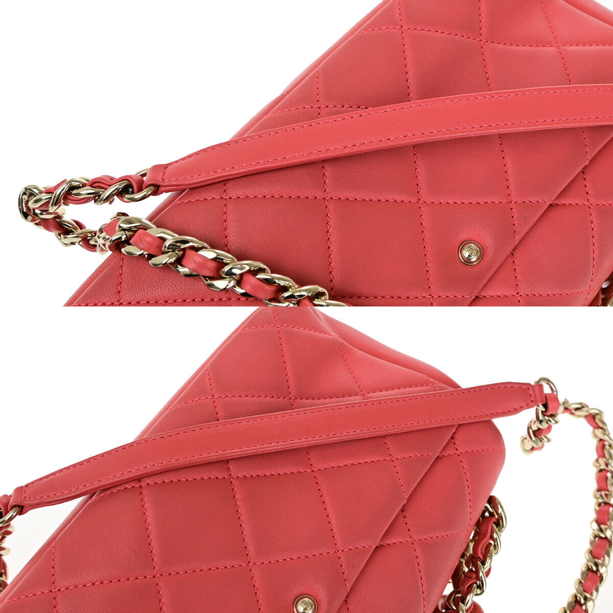 CHANEL CC Matelasse 23 2Way Chain Shoulder Hand Bag Leather Pink GHW 880RJ949