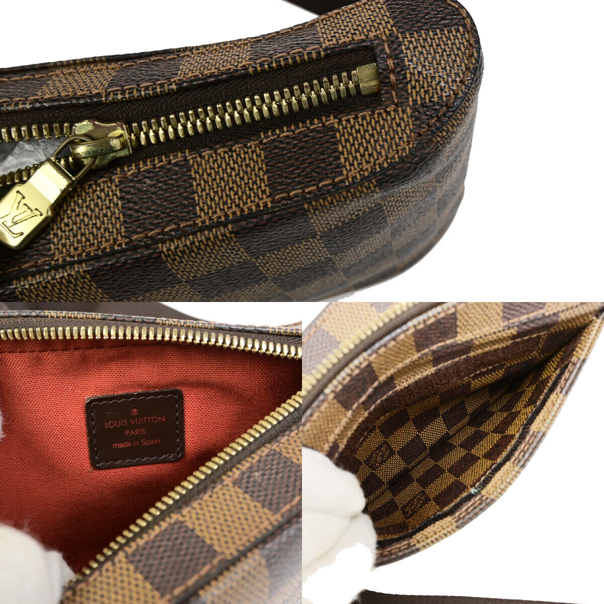 LOUIS VUITTON Geronimos Bum Body Bag Damier Ebene Leather Brown N51994 72YG641