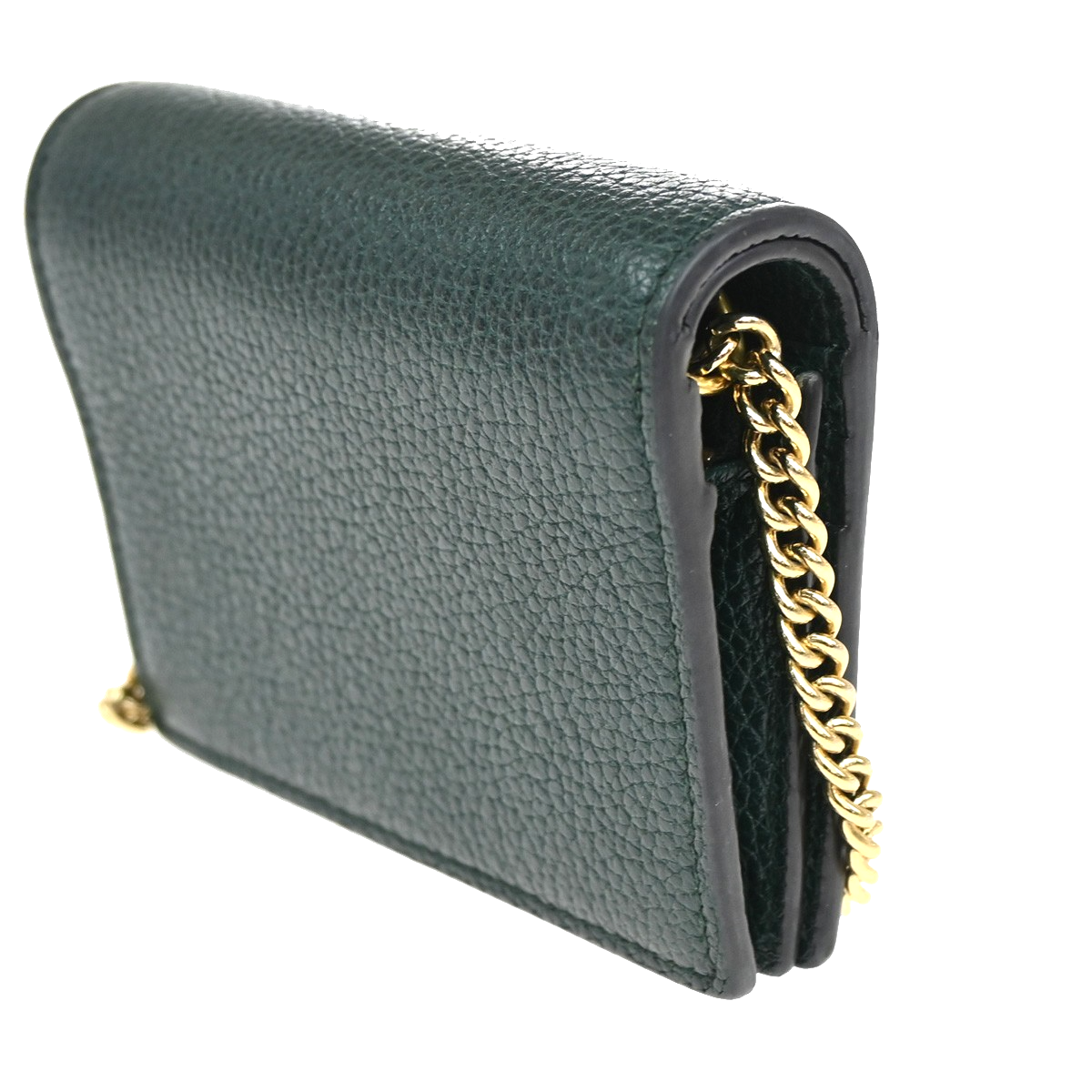GUCCI G Horsebit Bifold Wallet Leather Green GHW Italy 34RL598