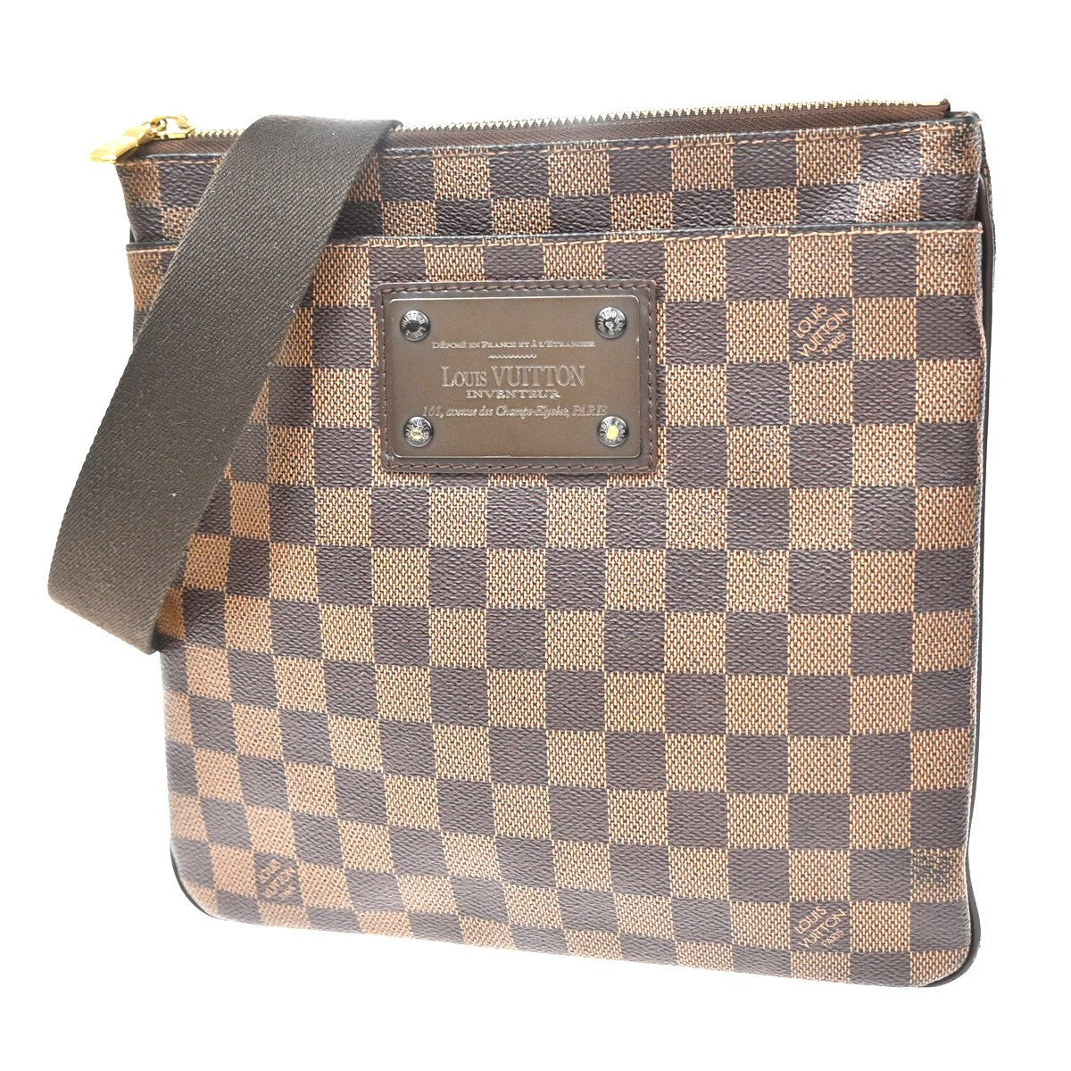 LOUIS VUITTON Pochette Plate Brooklyn Shoulder Bag Damier Brown N41100 11YJ127
