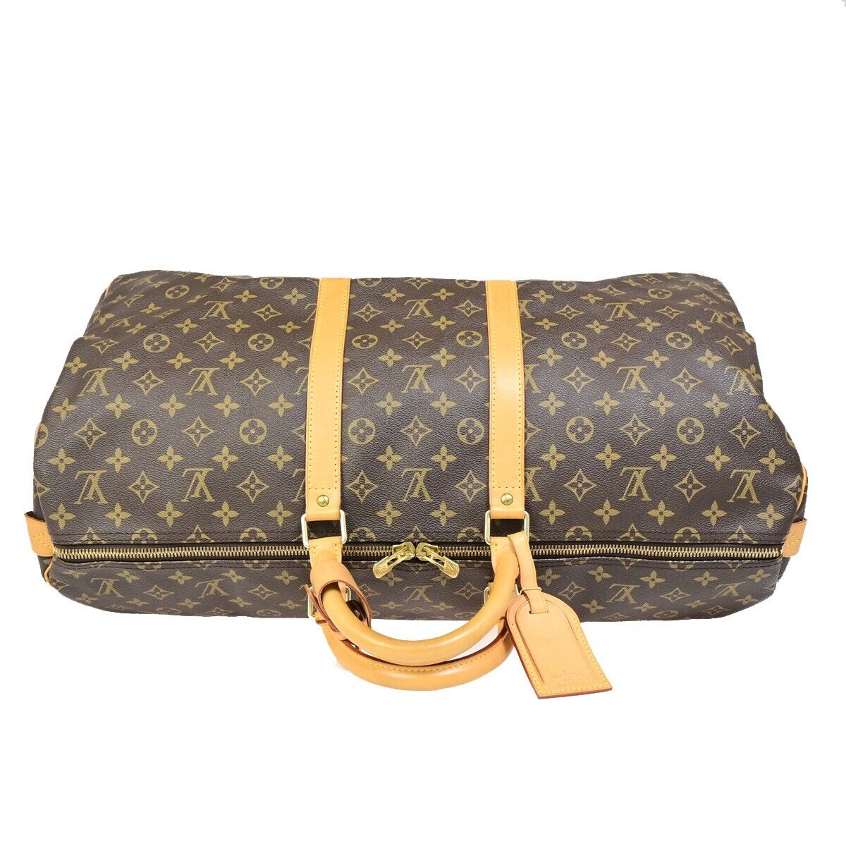 LOUIS VUITTON Keepall 55 Travel Hand Bag Monogram Leather Brown M41424 29EB851