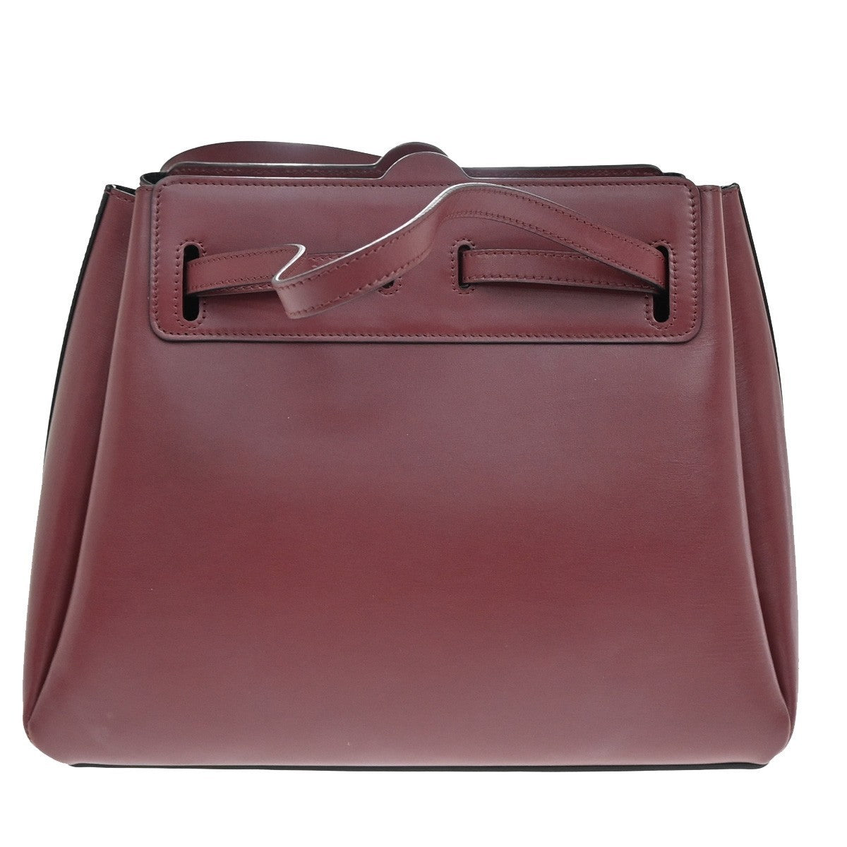 LOEWE Logo Lazo 2Way Shoulder Hand Bag Leather Red Spain 25RF683