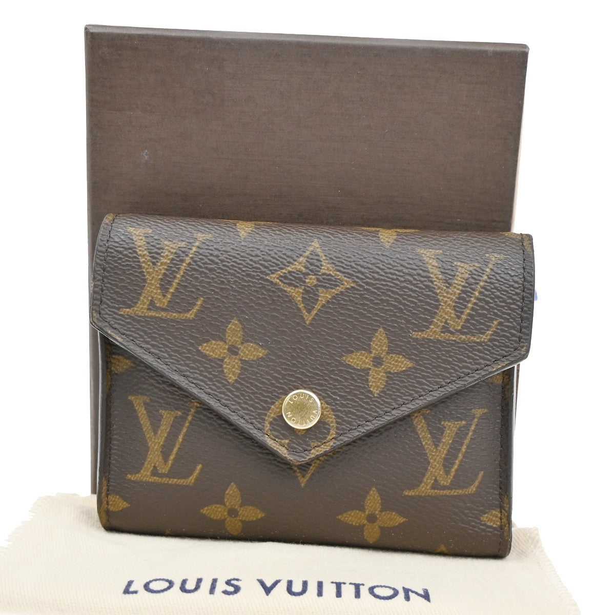LOUIS VUITTON Victorine Trifold Wallet Monogram Leather Brown M62472 32FC167