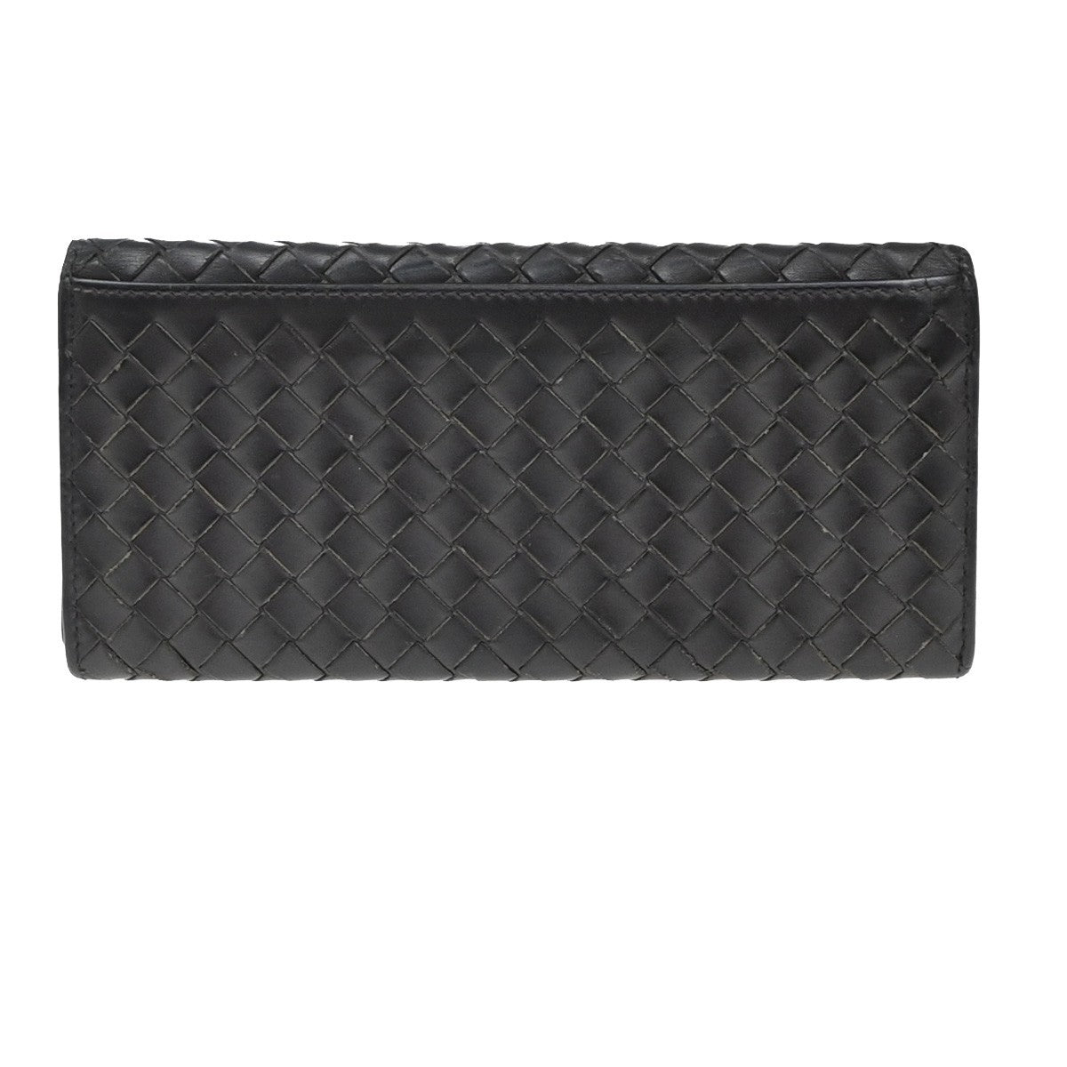 BOTTEGA VENETA Logo Intrecciato Long Bifold Wallet Leather Brown Italy 05EG087