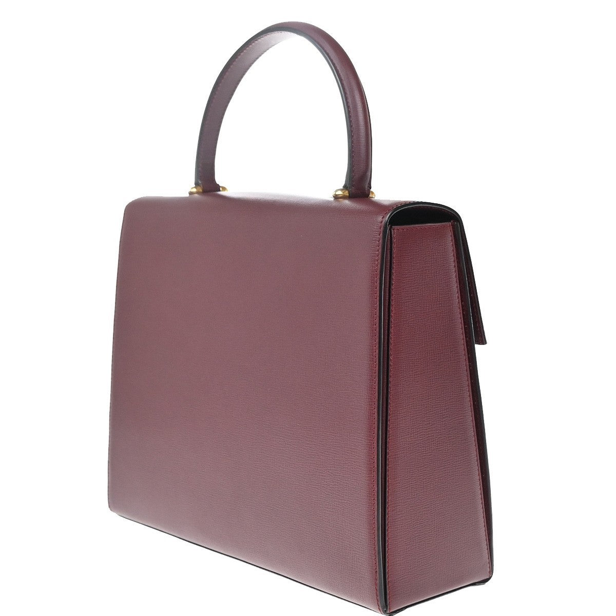 MUST DE CARTIER Logo Top Handle Hand Bag Leather Red 74RP125