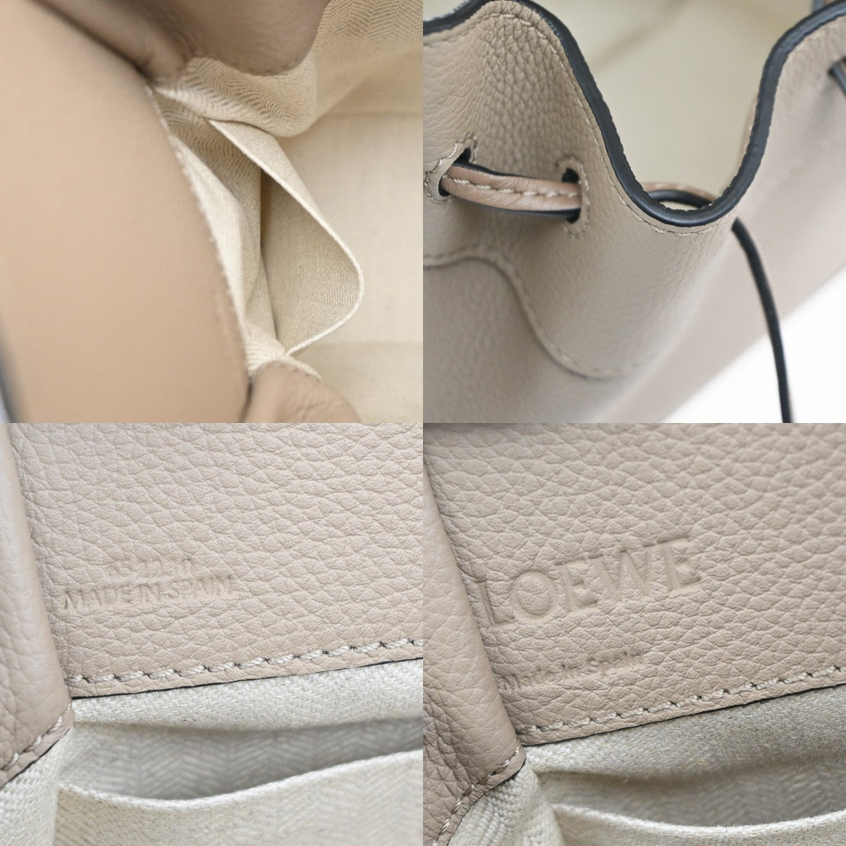 LOEWE Hammock Drawstring Mini 2way Shoulder Hand Bag Leather BE GHW 686RL946