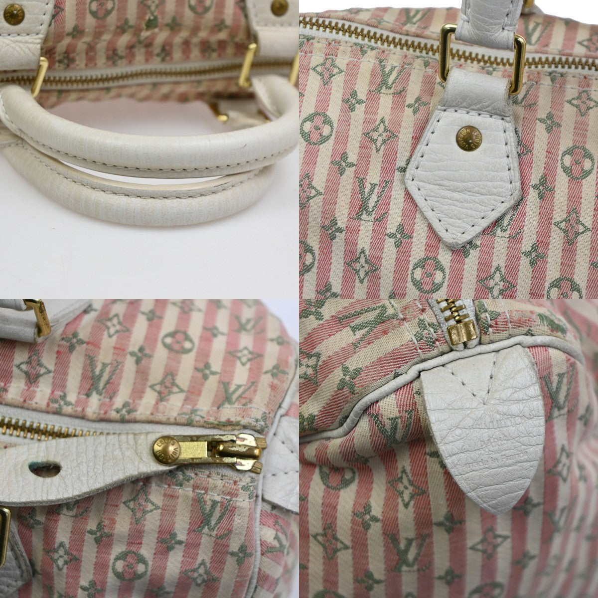 LOUIS VUITTON Speedy 30 Travel Hand Bag Monogram Mini Lin Rouge M95501 32TA283