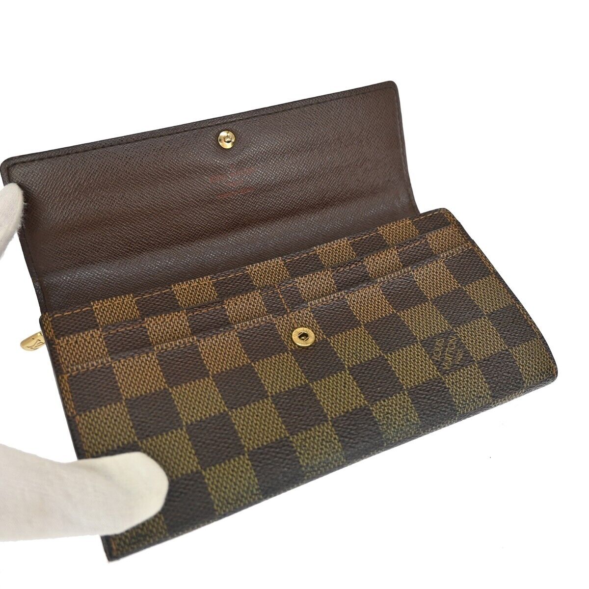 LOUIS VUITTON Portefeuille Sarah Long Bifold Wallet Damier Brown N61734 60EA239