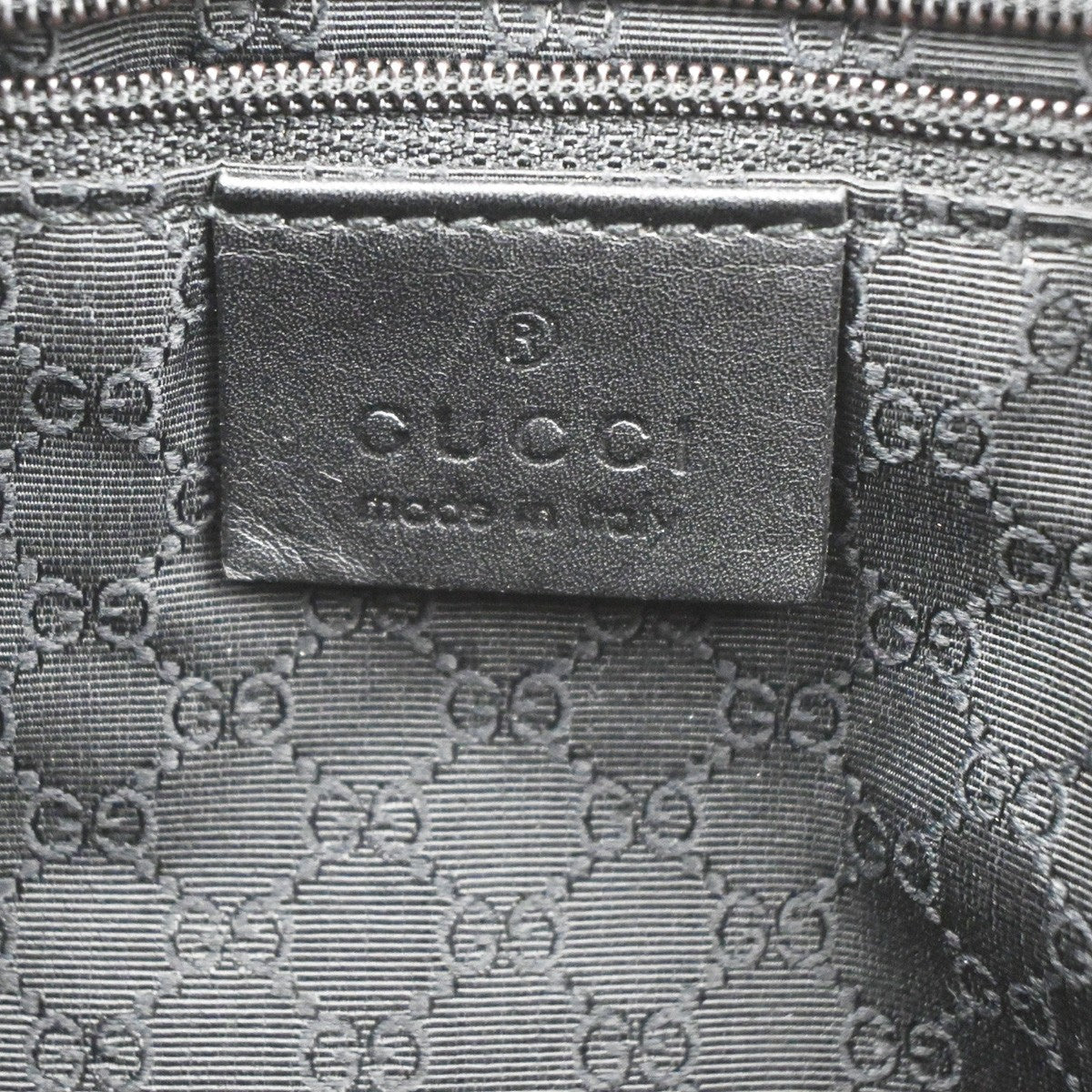 GUCCI Logo Sherry Line Hand Tote Bag Leather Canvas Black SHW Italy 83CA885