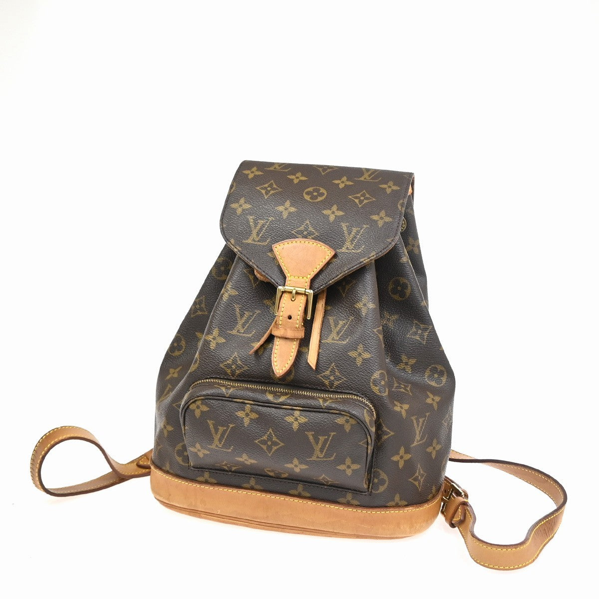 LOUIS VUITTON Montsouris MM Backpack Bag Monogram Leather Brown M51136 90KC972