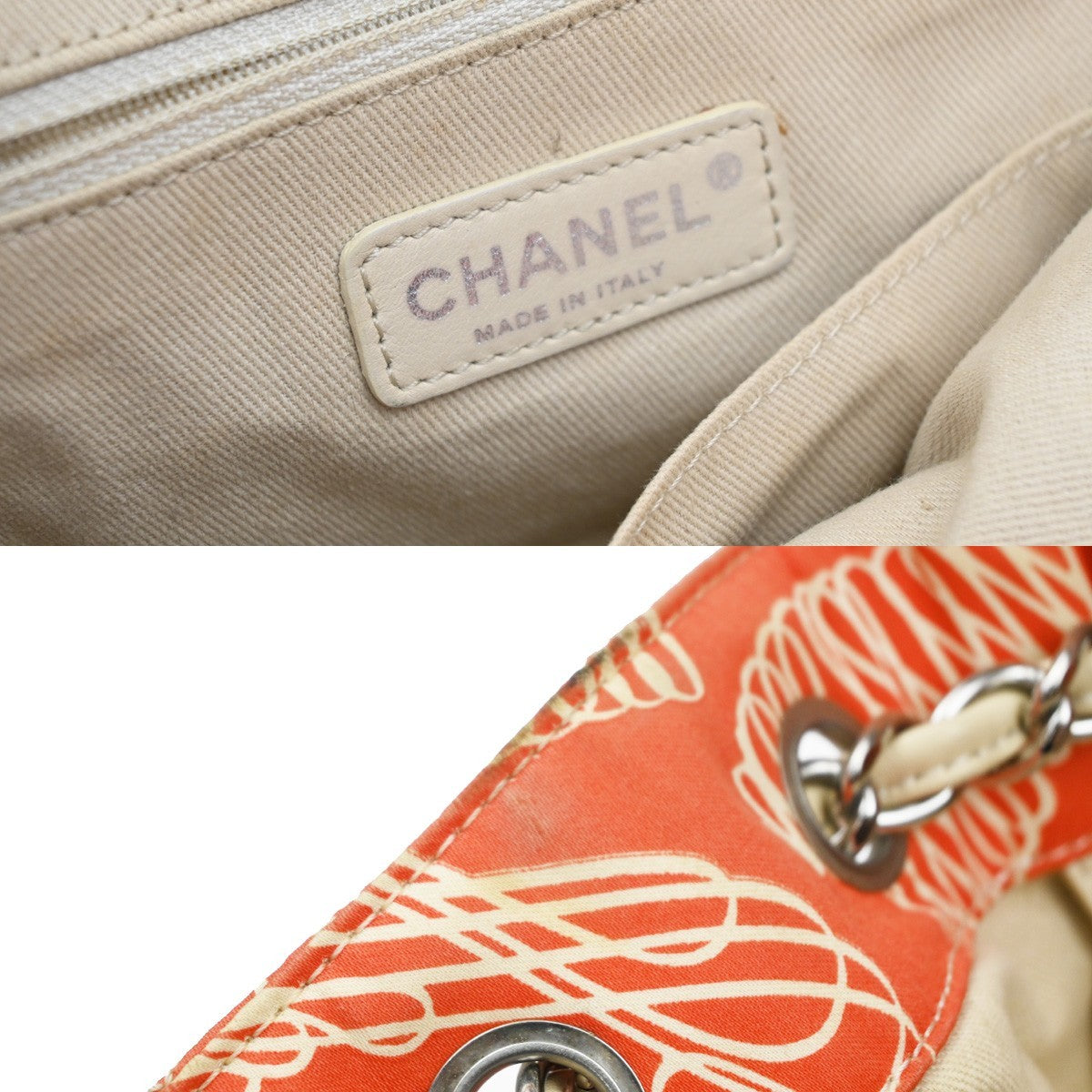 CHANEL CC Chain Shoulder Hand Bag Quilted Canvas Leather OE SHW Italy 87RL998