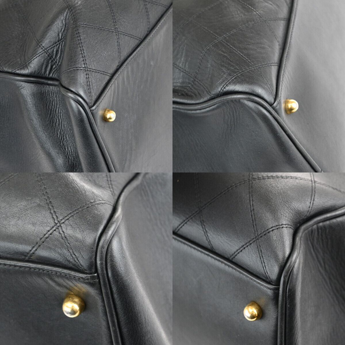 CHANEL CC Logo Bicolore Chain Shoulder Bag Leather Black GHW Italy 767RJ726