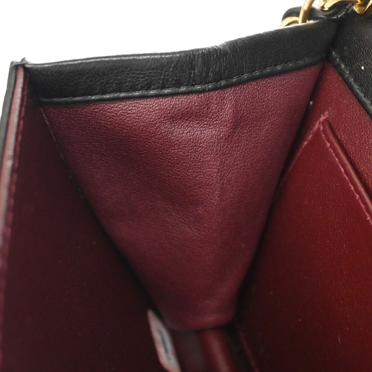 CHANEL CC Mini Matelasse Chain Shoulder Bag Leather Black GHW Vintage 807RH012
