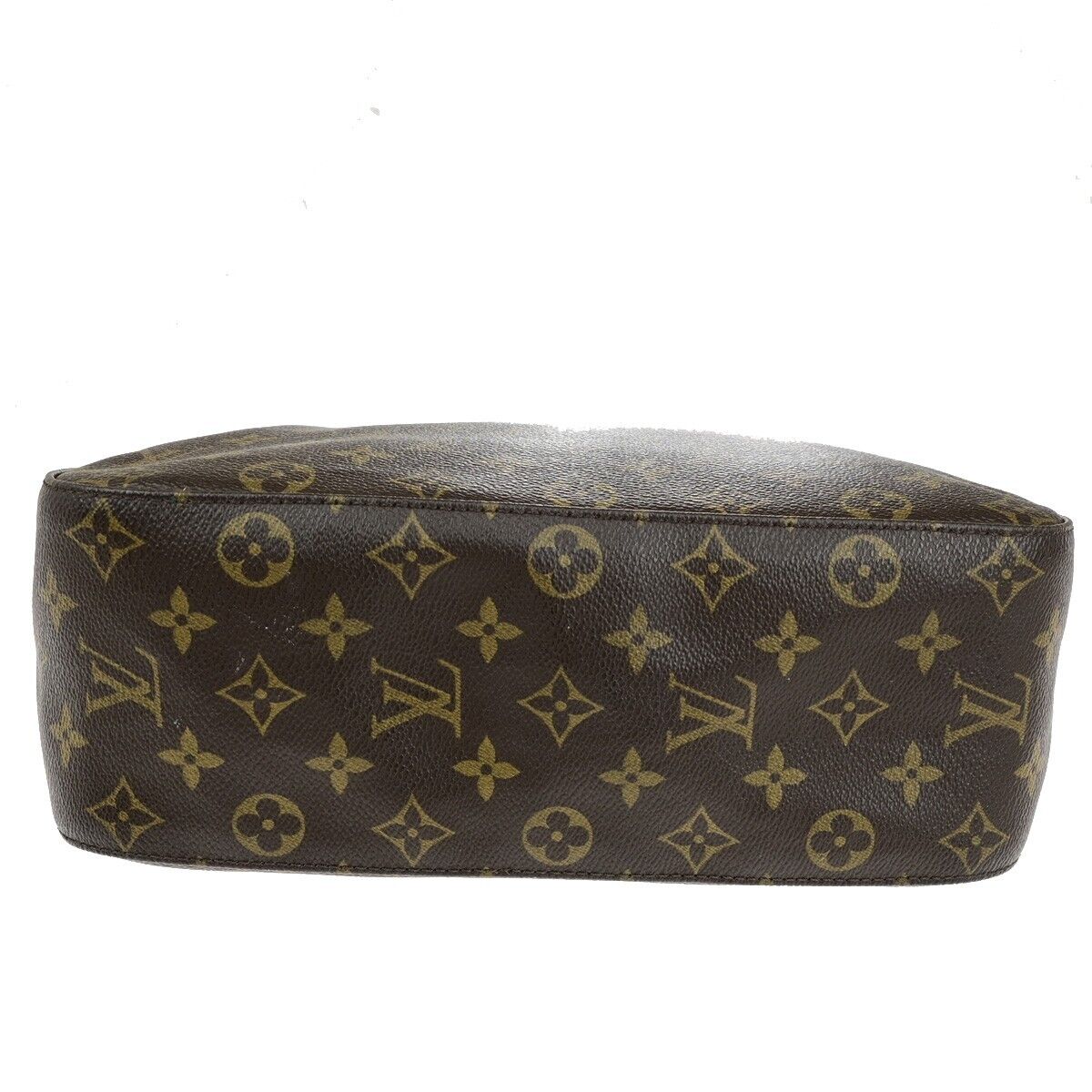 LOUIS VUITTON Logo Looping GM Shoulder Bag Monogram Leather Brown M51145 85ED411