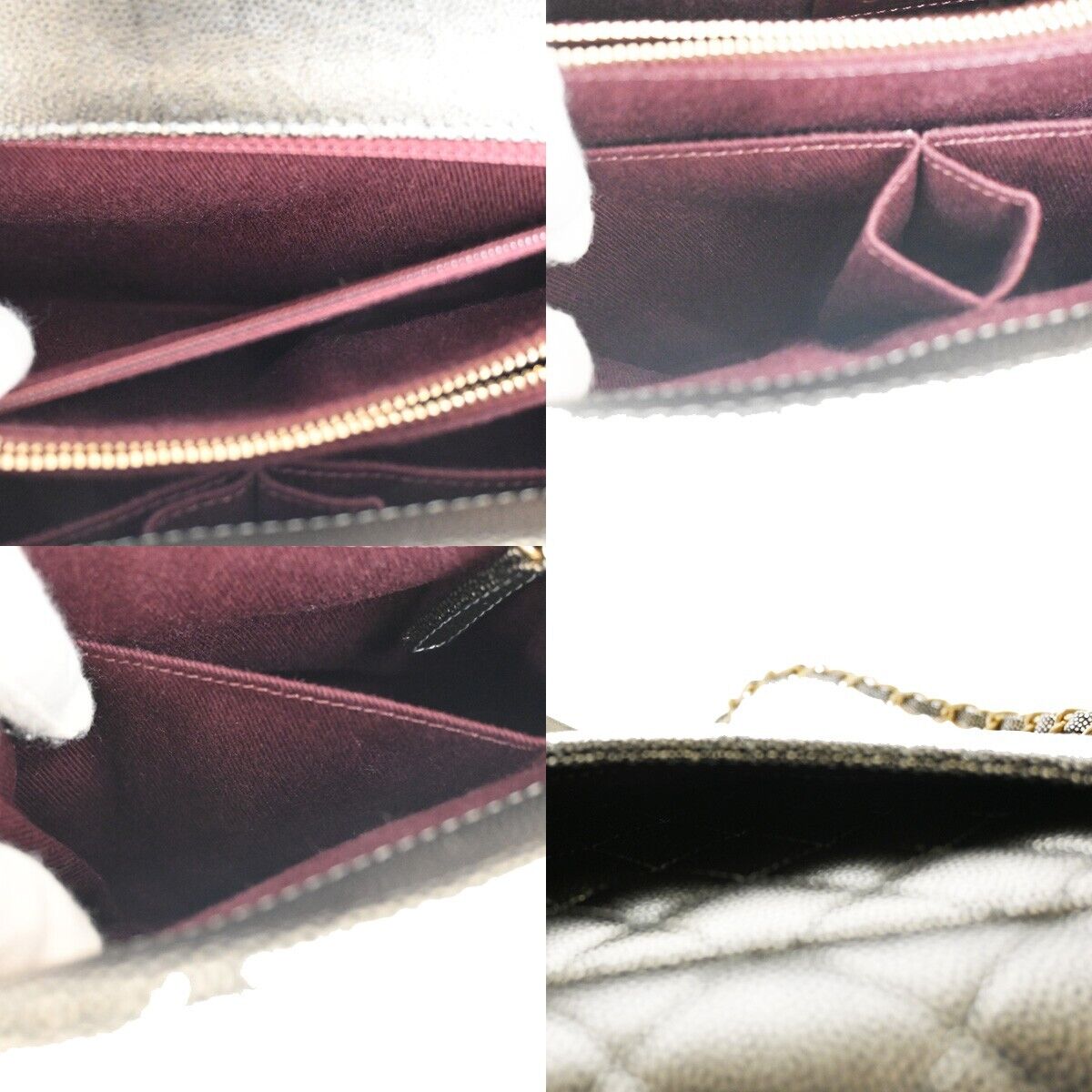 CHANEL CC Matelasse Chain 2Way Coco Handle Bag Caviar Leather Silver 162RJ302