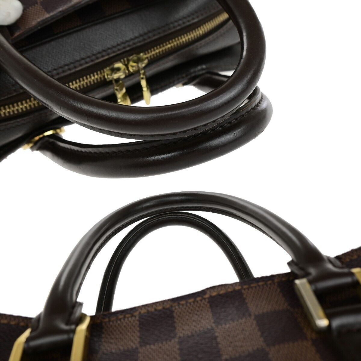 LOUIS VUITTON Triana Hand Bag Damier Ebene Leather Brown France N51155 35EB139