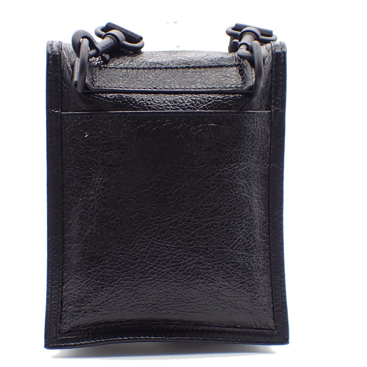 BALENCIAGA Logo EXPLORER Mini Shoulder Bag Leather Black Italy 82AA008