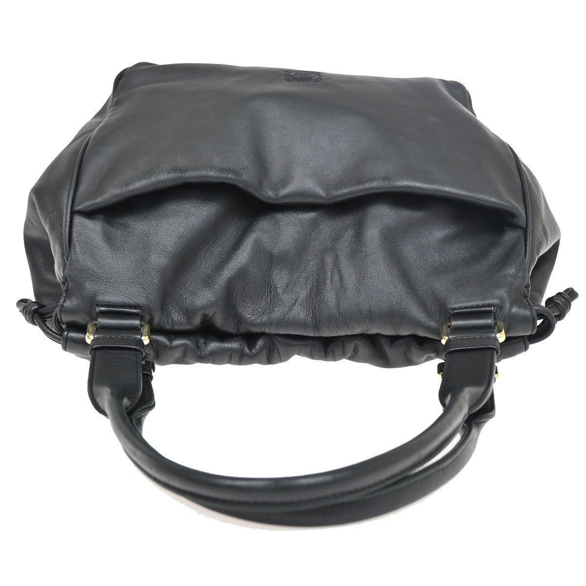 LOEWE ANAGRAM Logo Shoulder Hand Bag Nappa Leather Black GHW Spain 75RL779