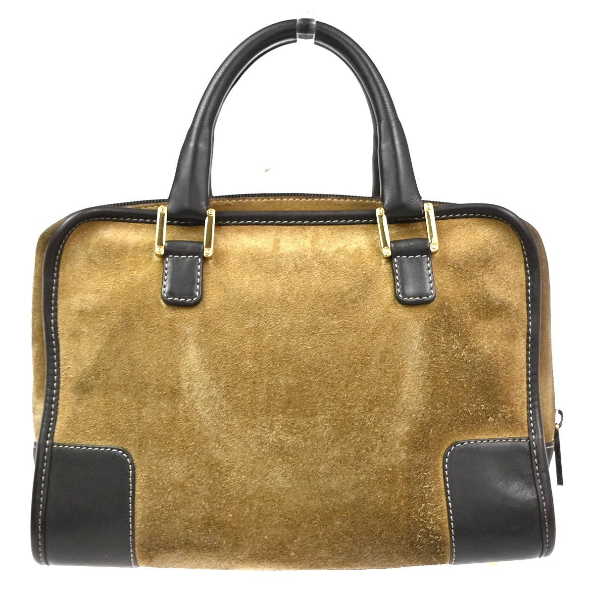 LOEWE Anagram logo Amazona 28 handbag suede Leather Brown Spain GHW 79KD096