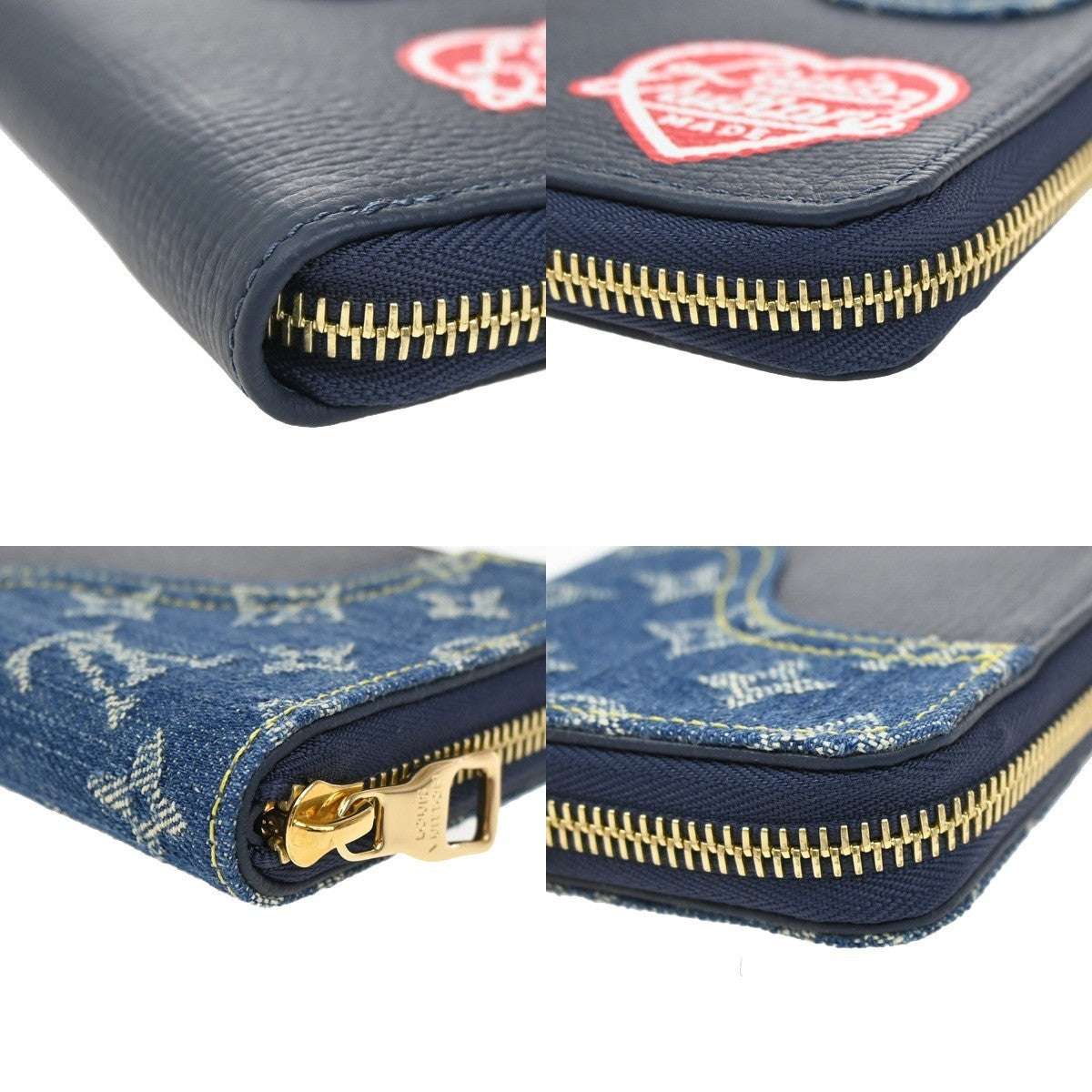 LOUIS VUITTON NIGO Zippy Wallet Vertical Monogram Denim Blue M81107 46RL483