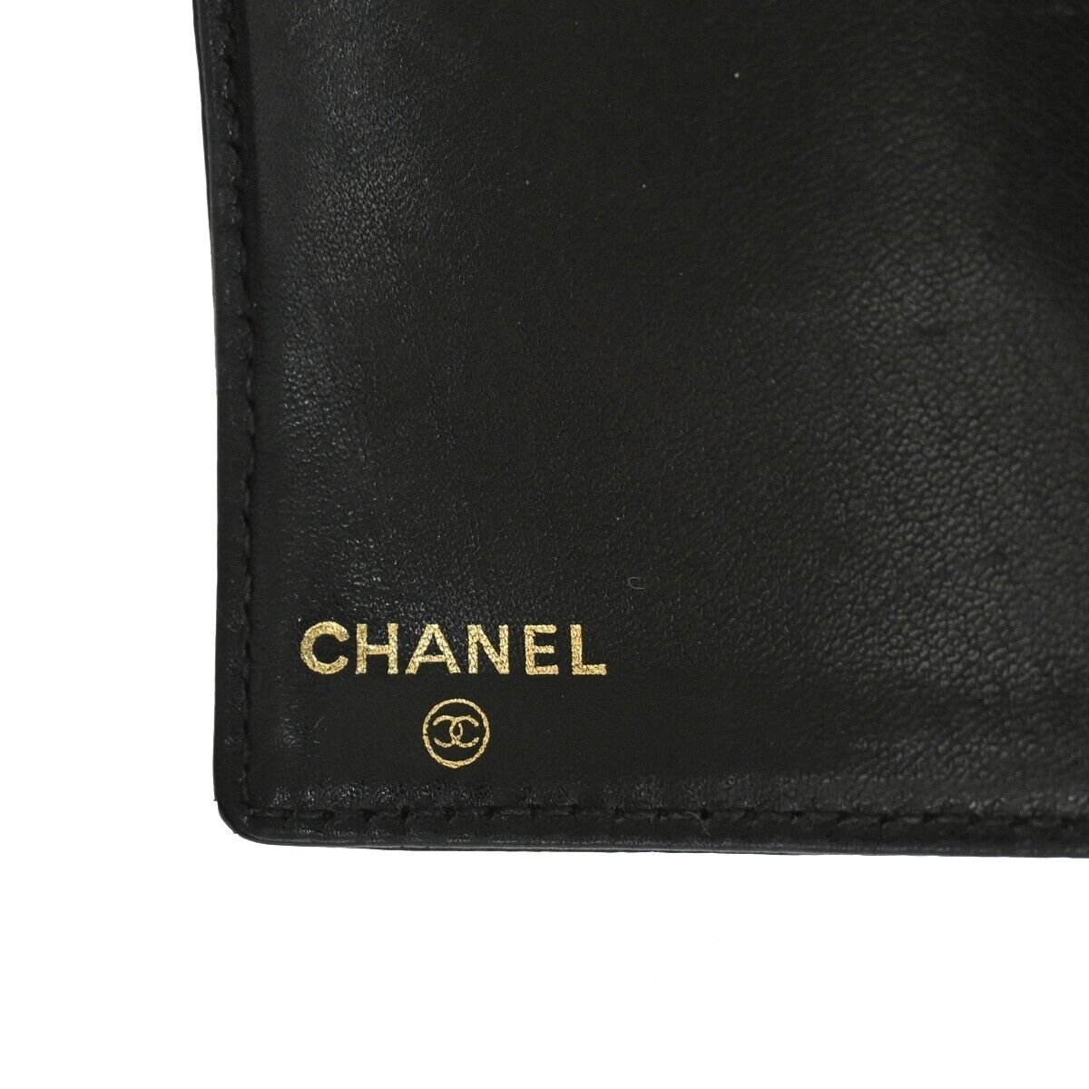 CHANEL CC Long Bifold Wallet Purse Caviar Skin Leather Black GHW Vintage 68YD942