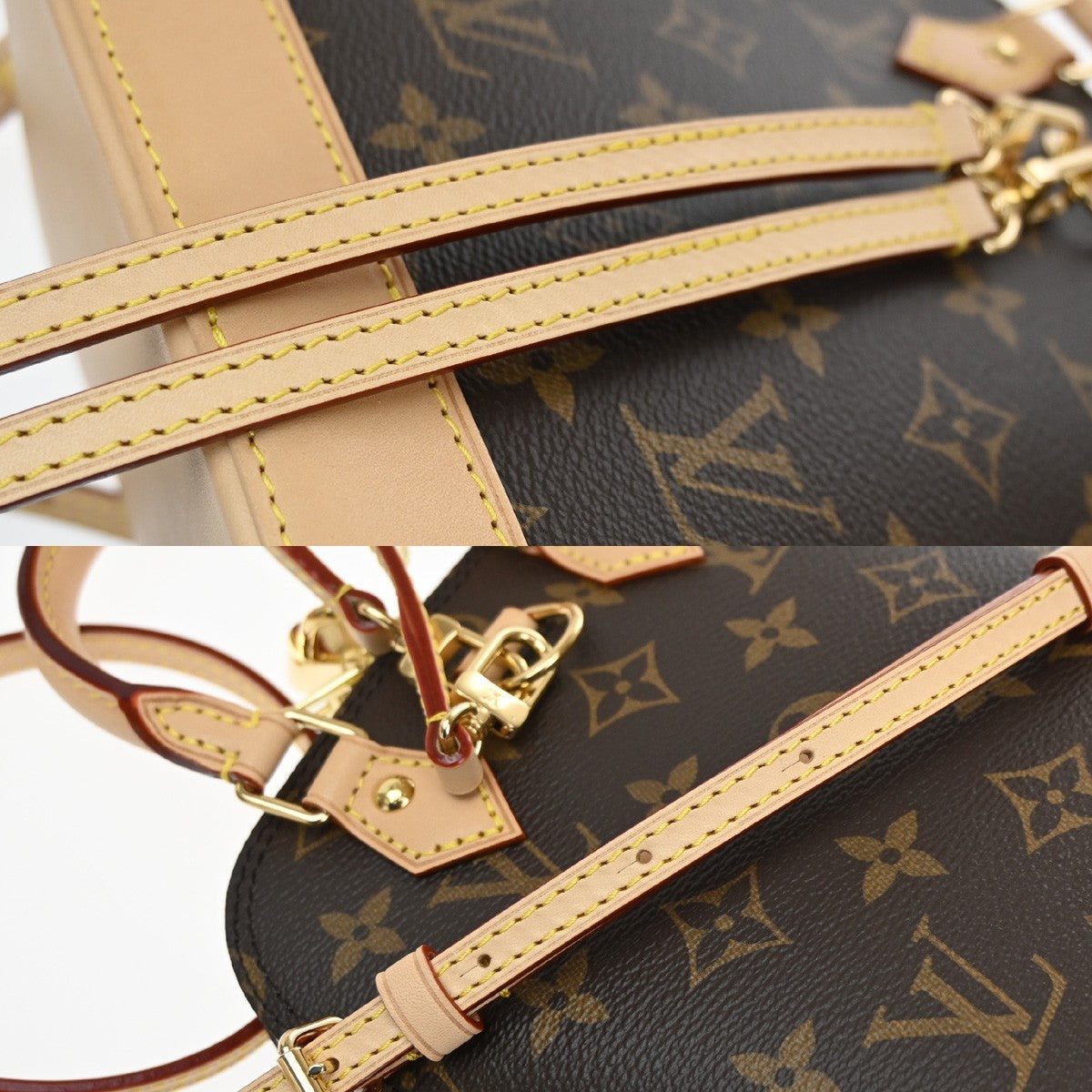 LOUIS VUITTON Alma Backpack Bag Monogram Leather Brown France M47132 312LC616